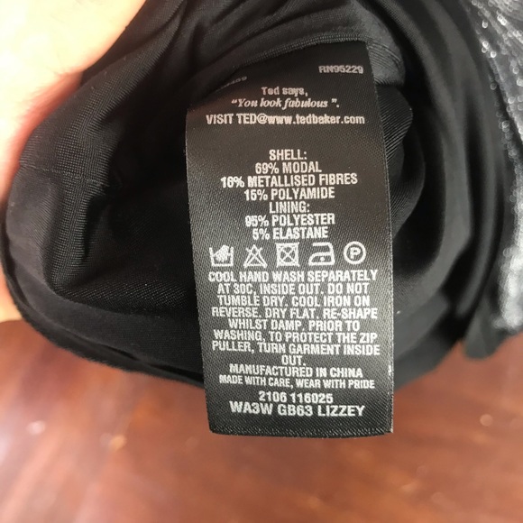 Ted Baker | size 2. Sparkly Long Sleeve Dress - Picture 7 of 8